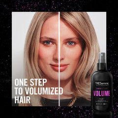TRESemmé Volume Mist applied to damp hair for even distribution.