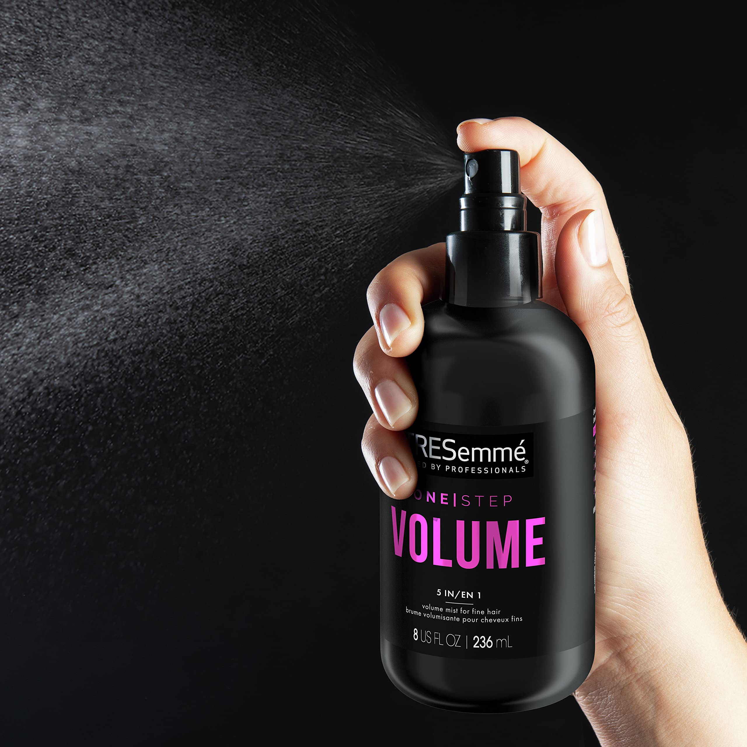 TRESemmé Volume Mist offers heat protection during styling sessions.