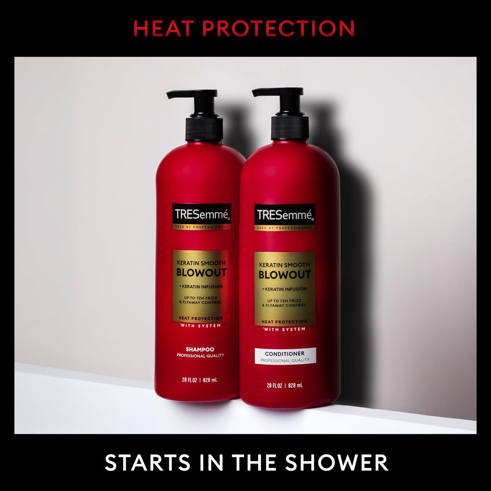 TRESemmé Protecting Heat Styling Spray en botella, protege el cabello durante el peinado.