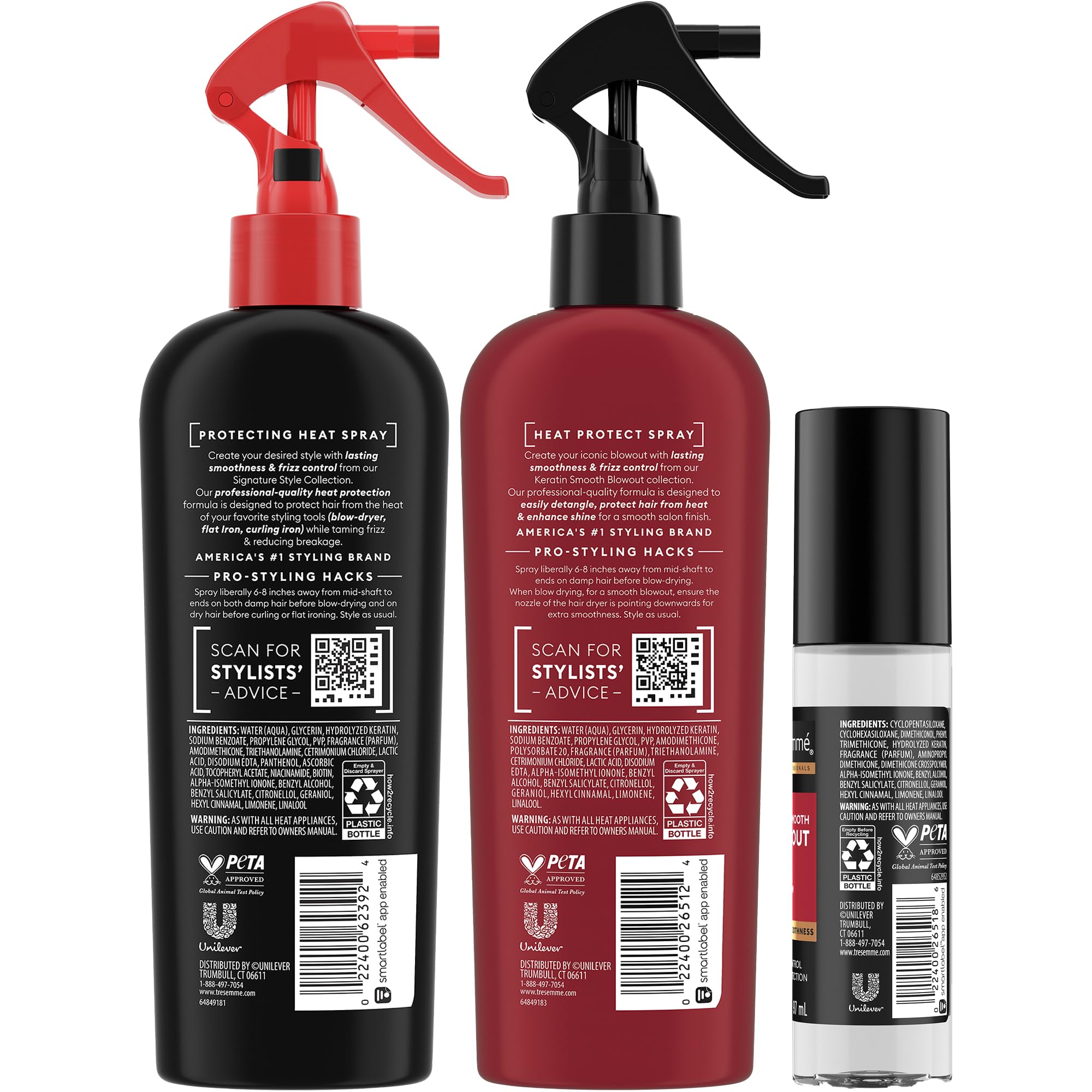 TRESemmé Protecting Heat Spray bottle provides heat protection during styling.