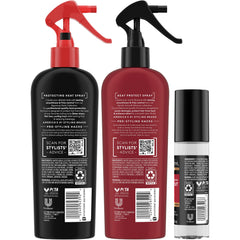 TRESemmé Protecting Heat Spray bottle provides heat protection during styling.