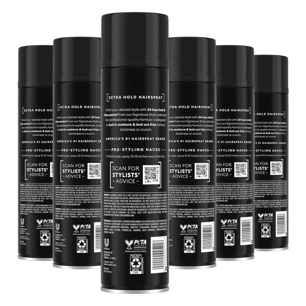 TRESemmé Protecting Heat Styling Spray bottle preparing damp hair before styling.