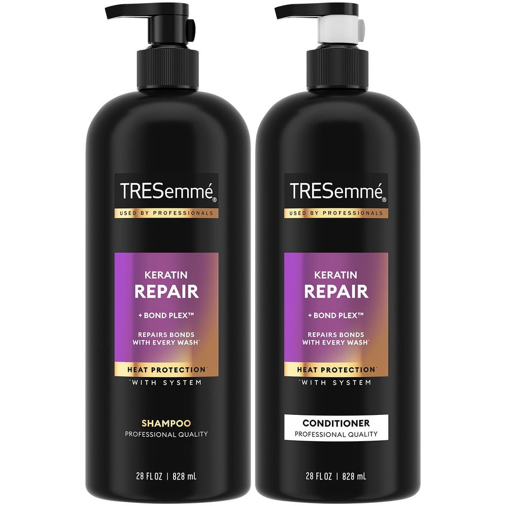 TRESemmé Keratina Reparación champú, botella elegante para lavado suave.
