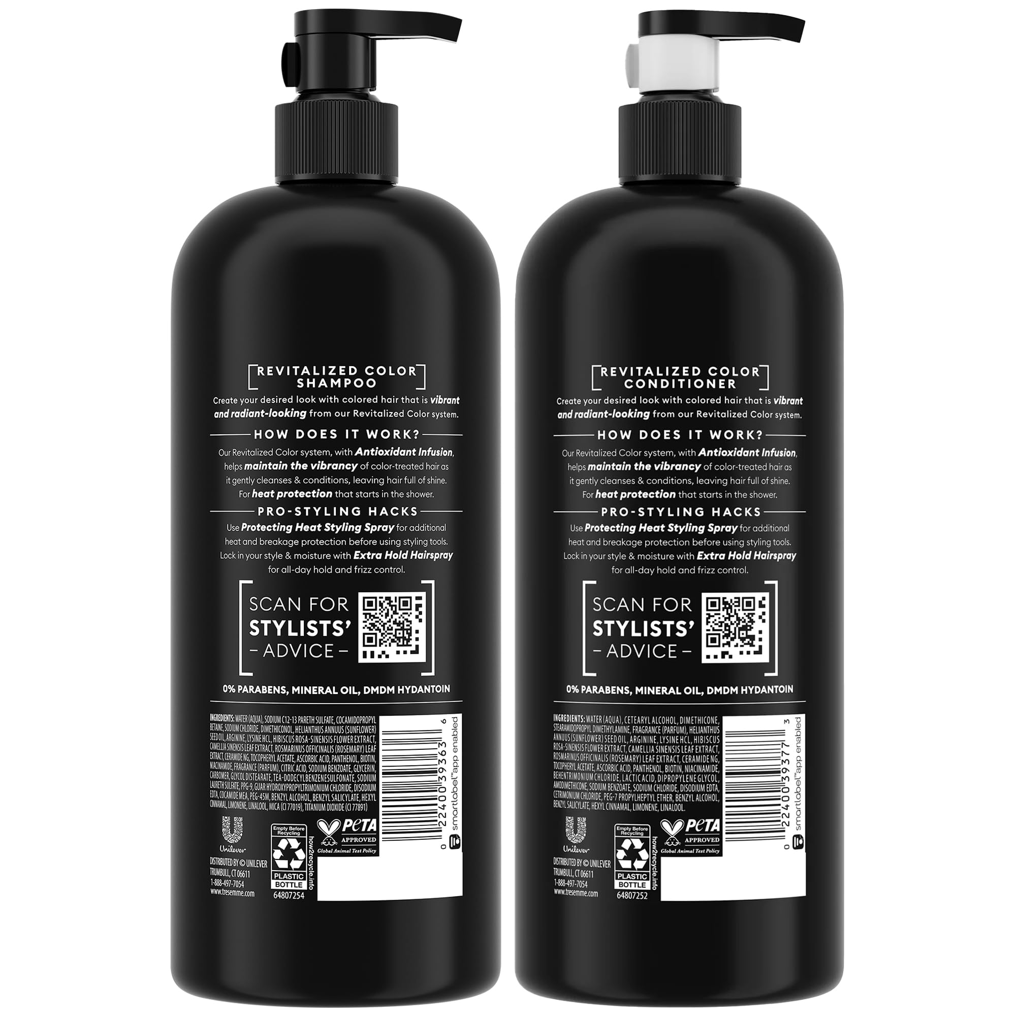 TRESemmé Revitalized Color Conditioner bottle highlights nourishing conditioning.