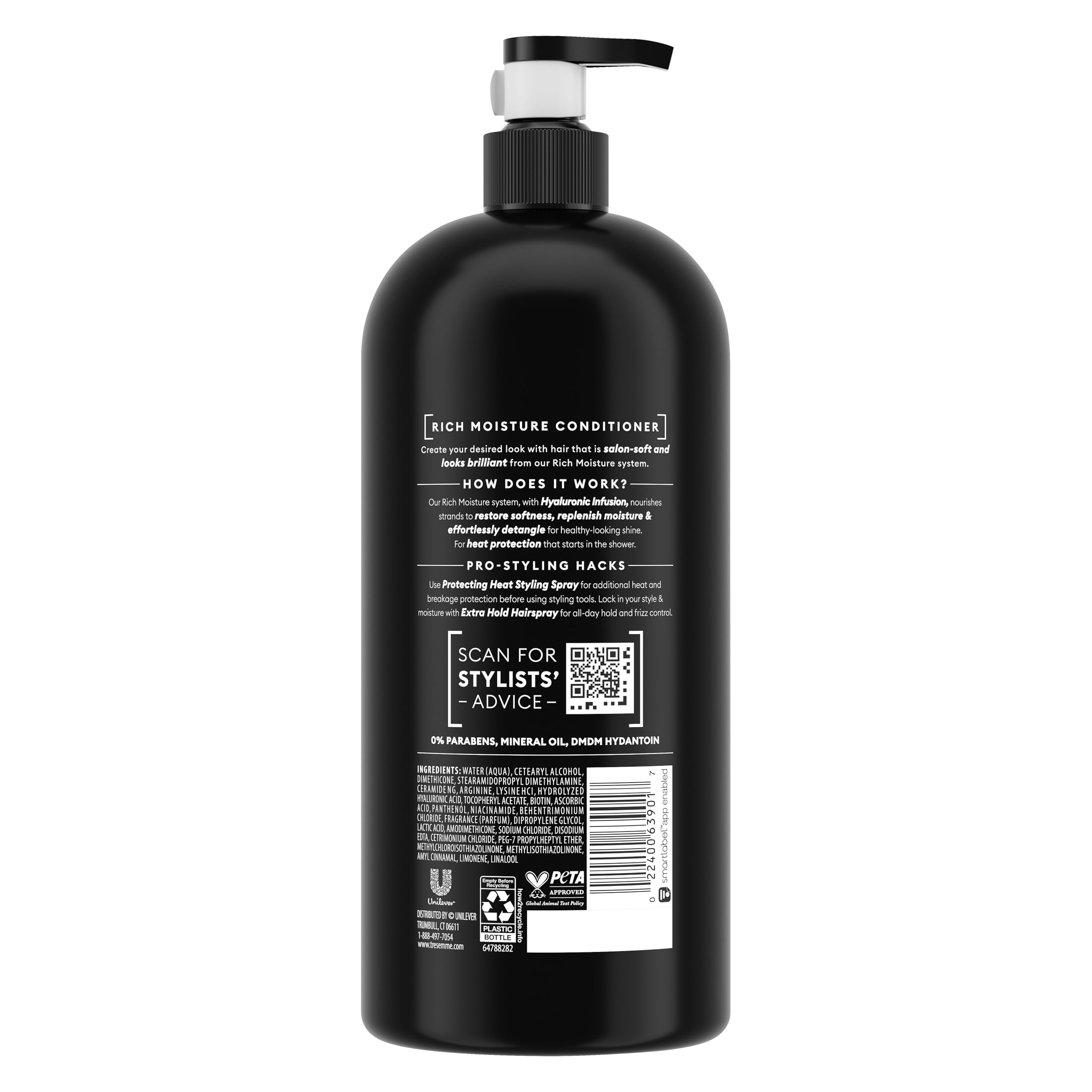 Botella Rich Moisture con dispensador para una aplicación cómoda y limpia.