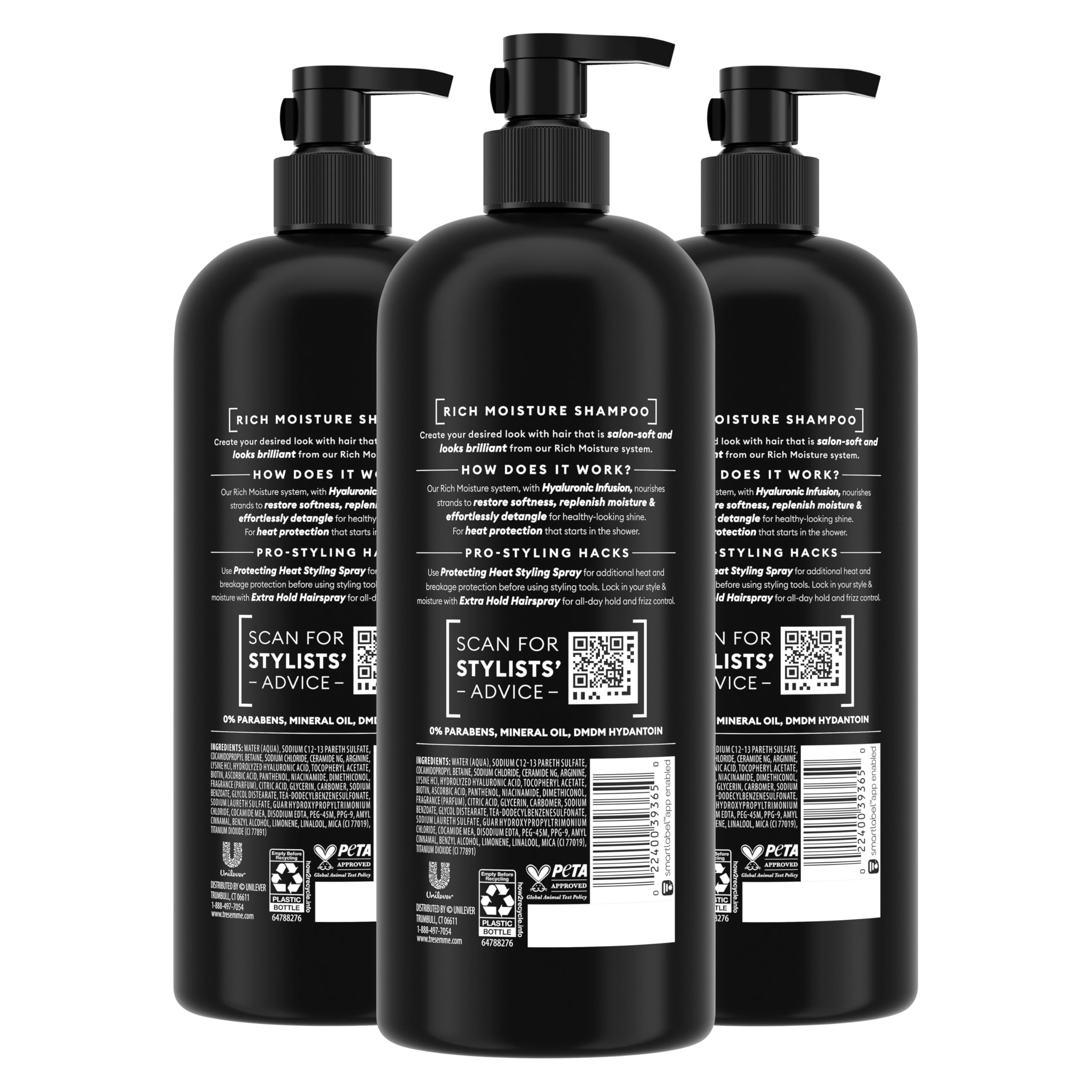 Espuma suave del champú Rich Moisture al lavar el cabello