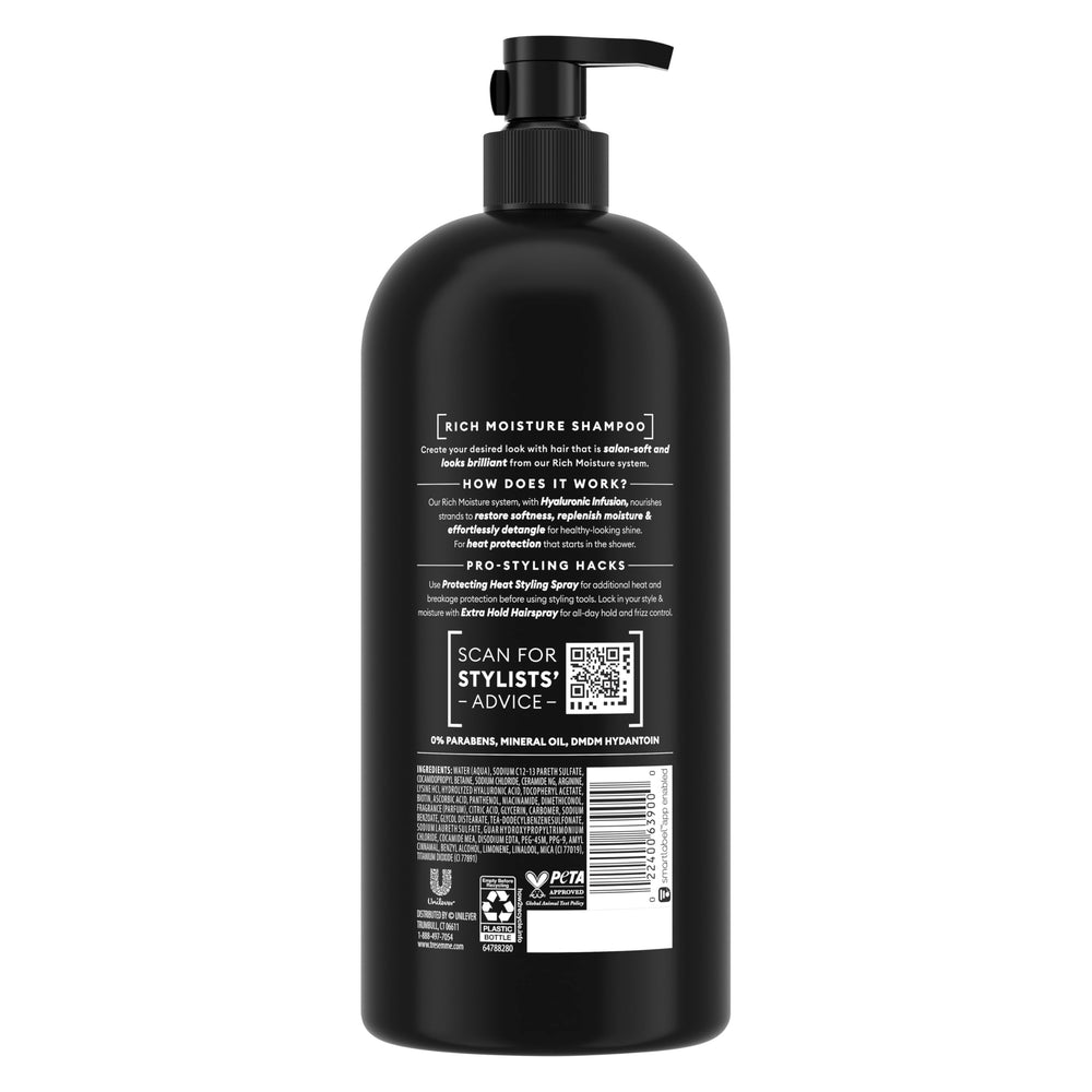 Rich Moisture textura cremosa para aplicación suave y desenredado eficiente