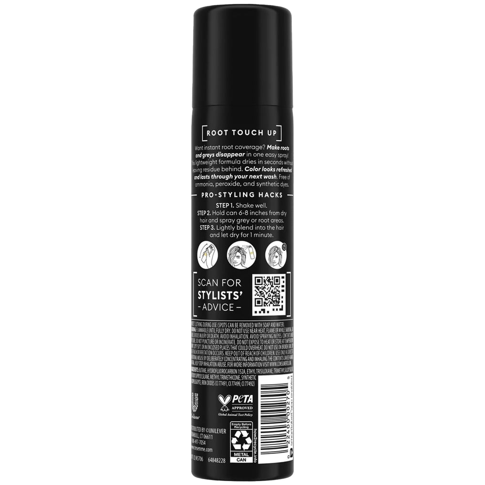 Compact travel-size spray conceals grey roots on the go.