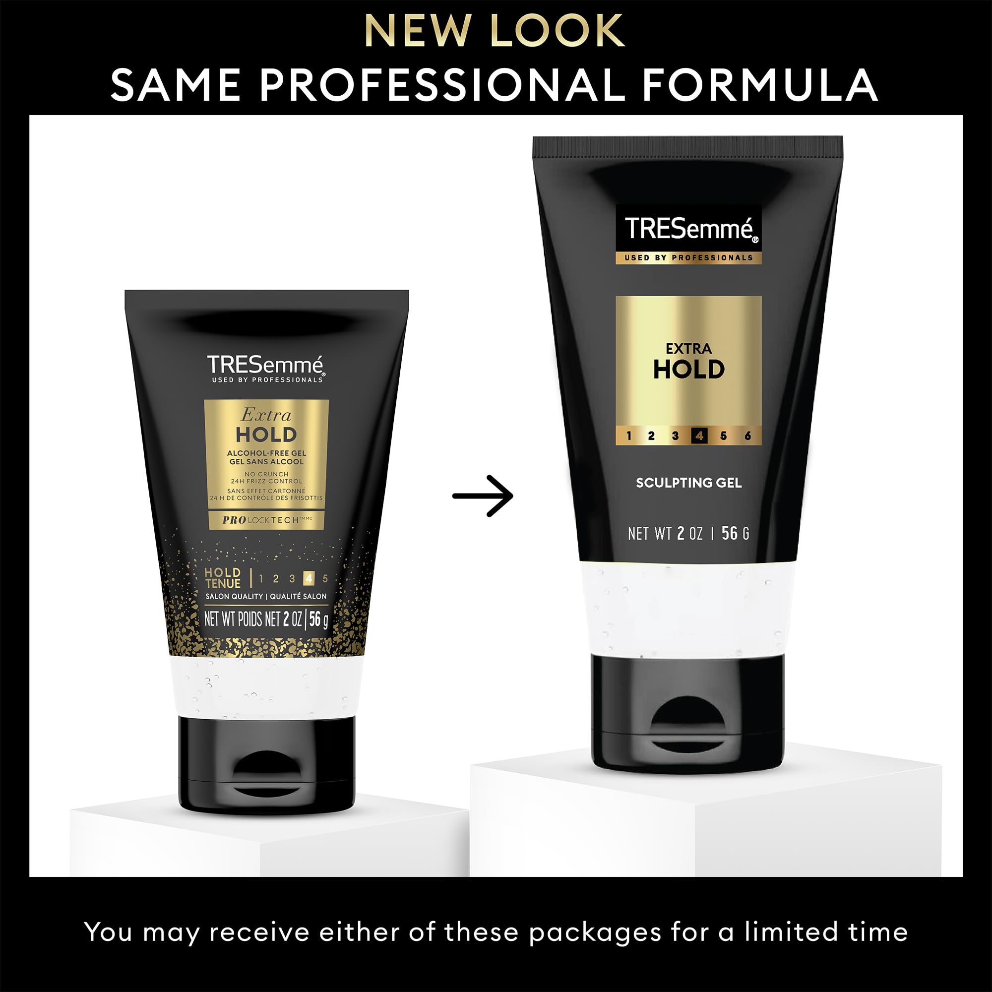 Tresemme Sculpting Gel travel pack 12-count box front communicates salon-quality hold