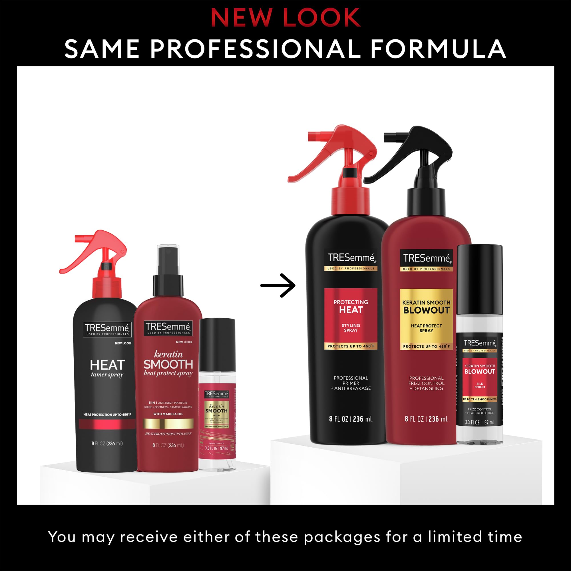 TRESemmé Silk Serum bottle adds shine with lightweight hydration.