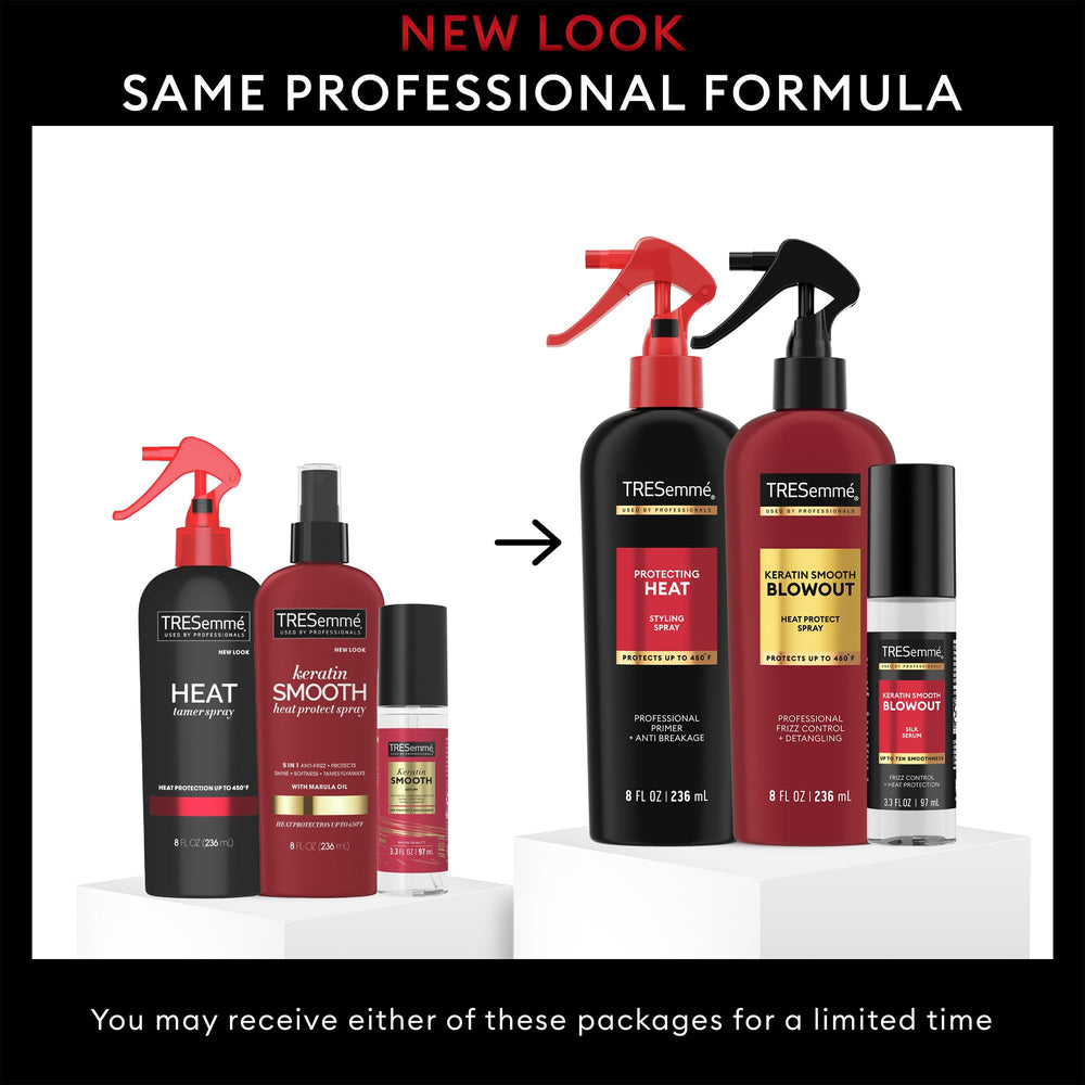 TRESemmé Silk Serum bottle adds shine with lightweight hydration.