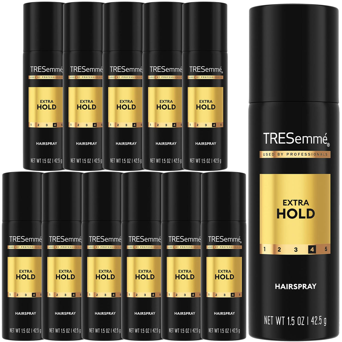 TRESemmé Travel Hairspray bottle delivers extra hold for on-the-go styling.