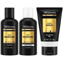 TRESemmé Travel Shampoo bottle for on-the-go frizz control and shine
