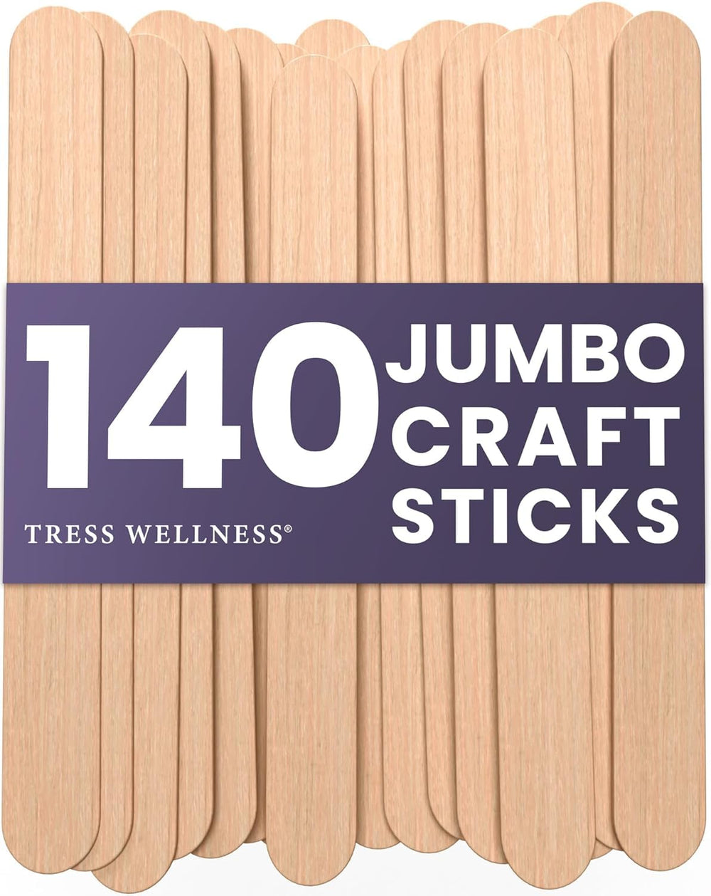 Tress Wellness Craft Sticks with a smooth wooden surface for precise wax application.