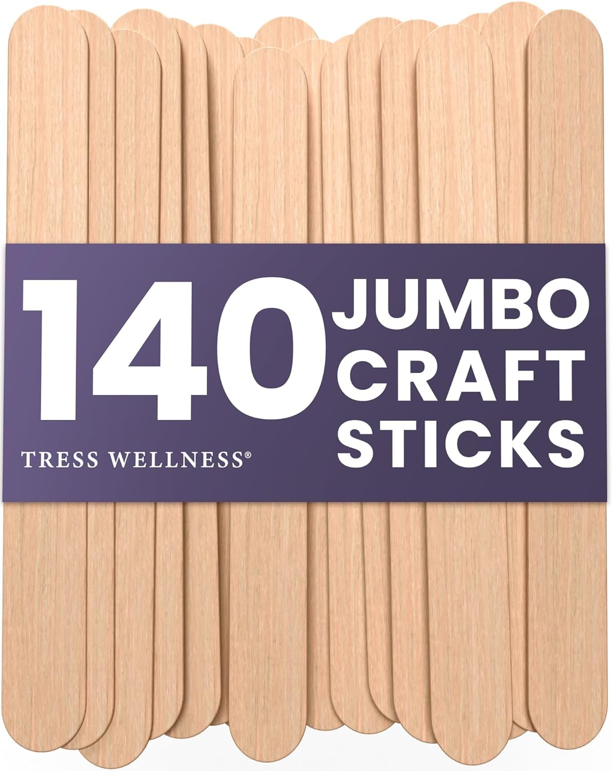 Tress Wellness Craft Sticks with a smooth wooden surface for precise wax application.
