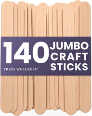 Tress Wellness Craft Sticks with a smooth wooden surface for precise wax application.