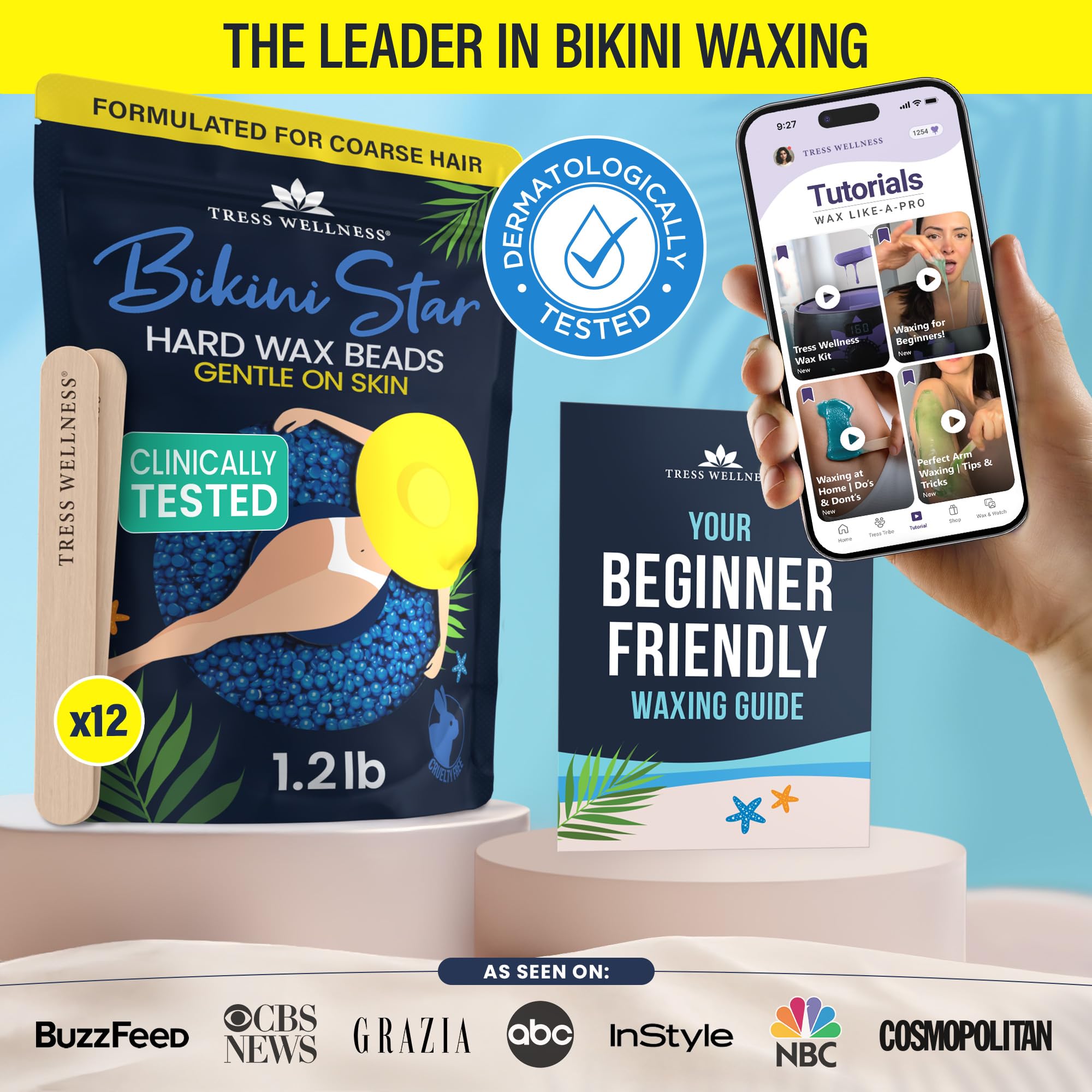 Tress Wellness dermatologically tested wax, designed to minimize irritation.