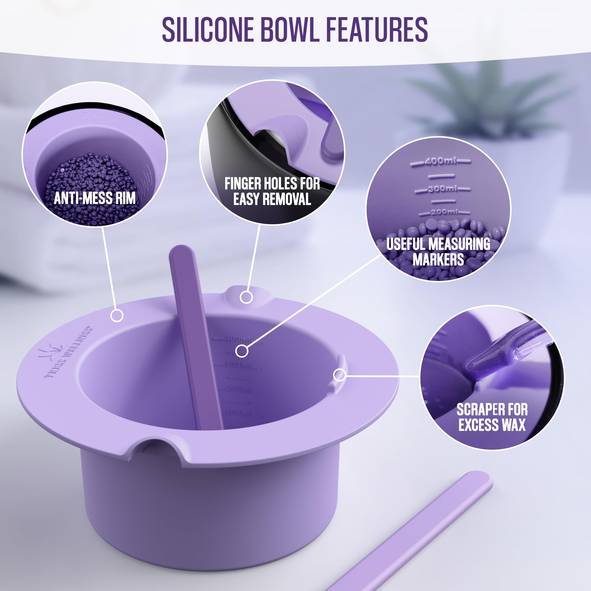 Tress Wellness silicone melting bowl ideal for precise wax melting and easy portioning