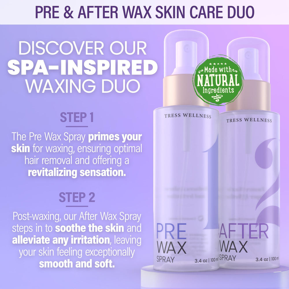 Tress Wellness pre-wax spray close-up prep for clean skin before wax