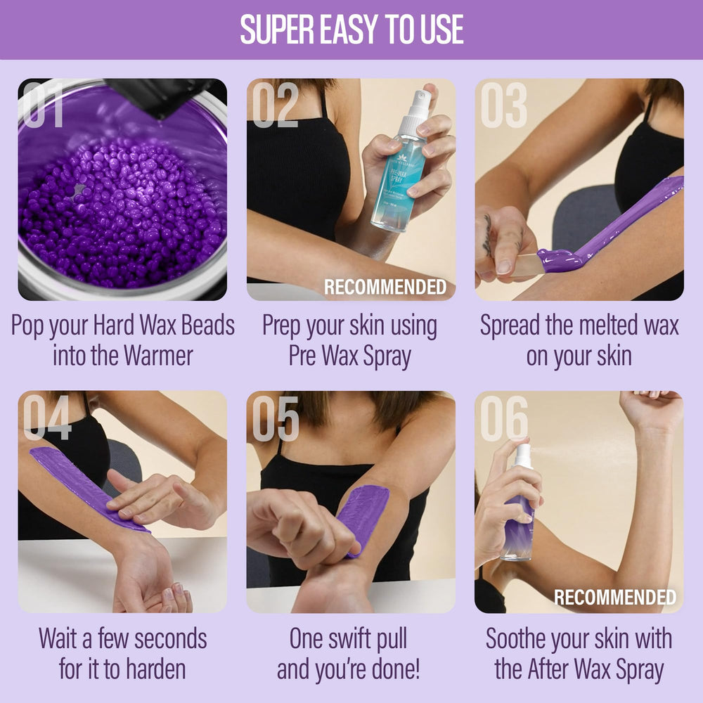 Temperature-controlled wax beads by Tress Wellness for comfortable home waxing