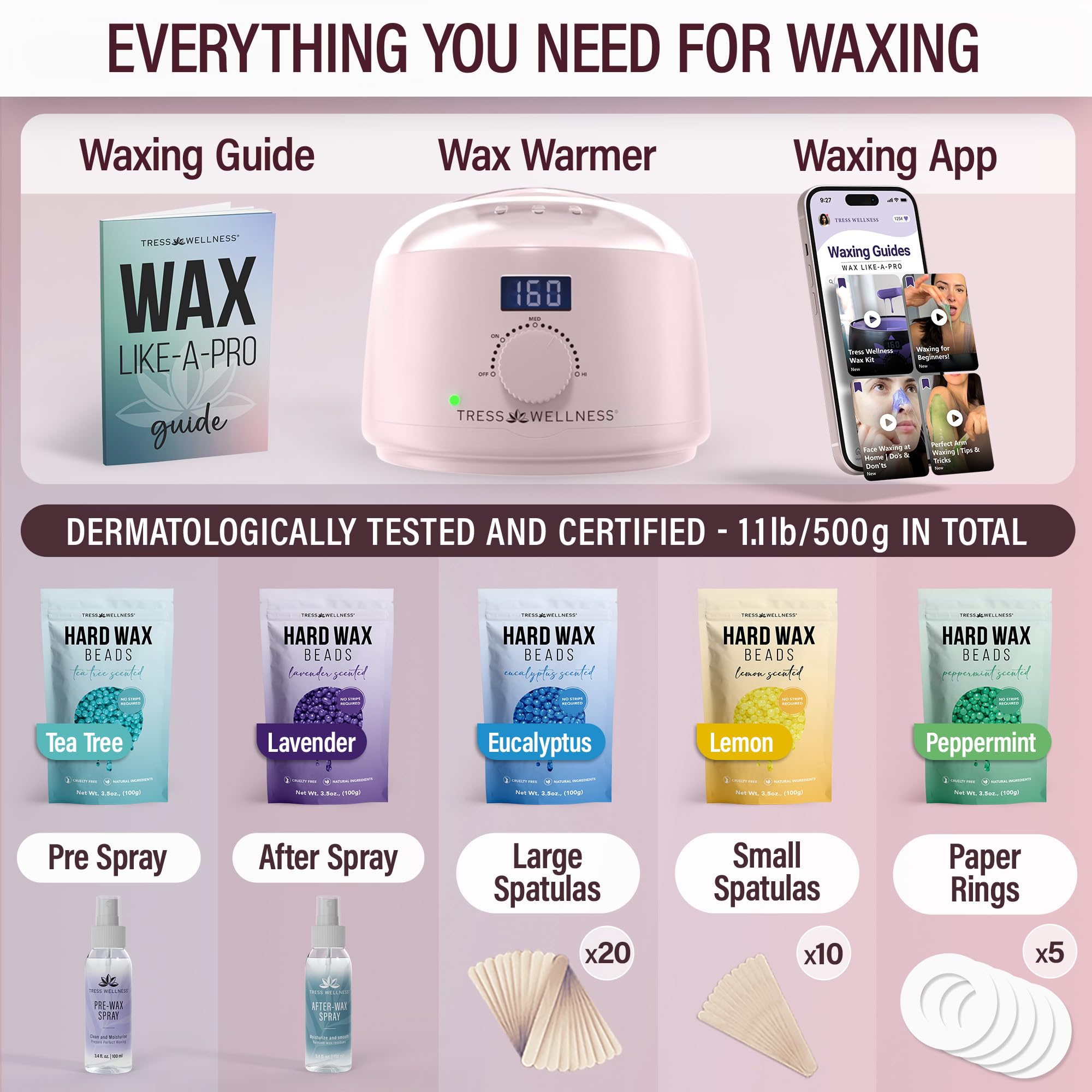 Tress Wellness hard wax beads ready for smooth waxing