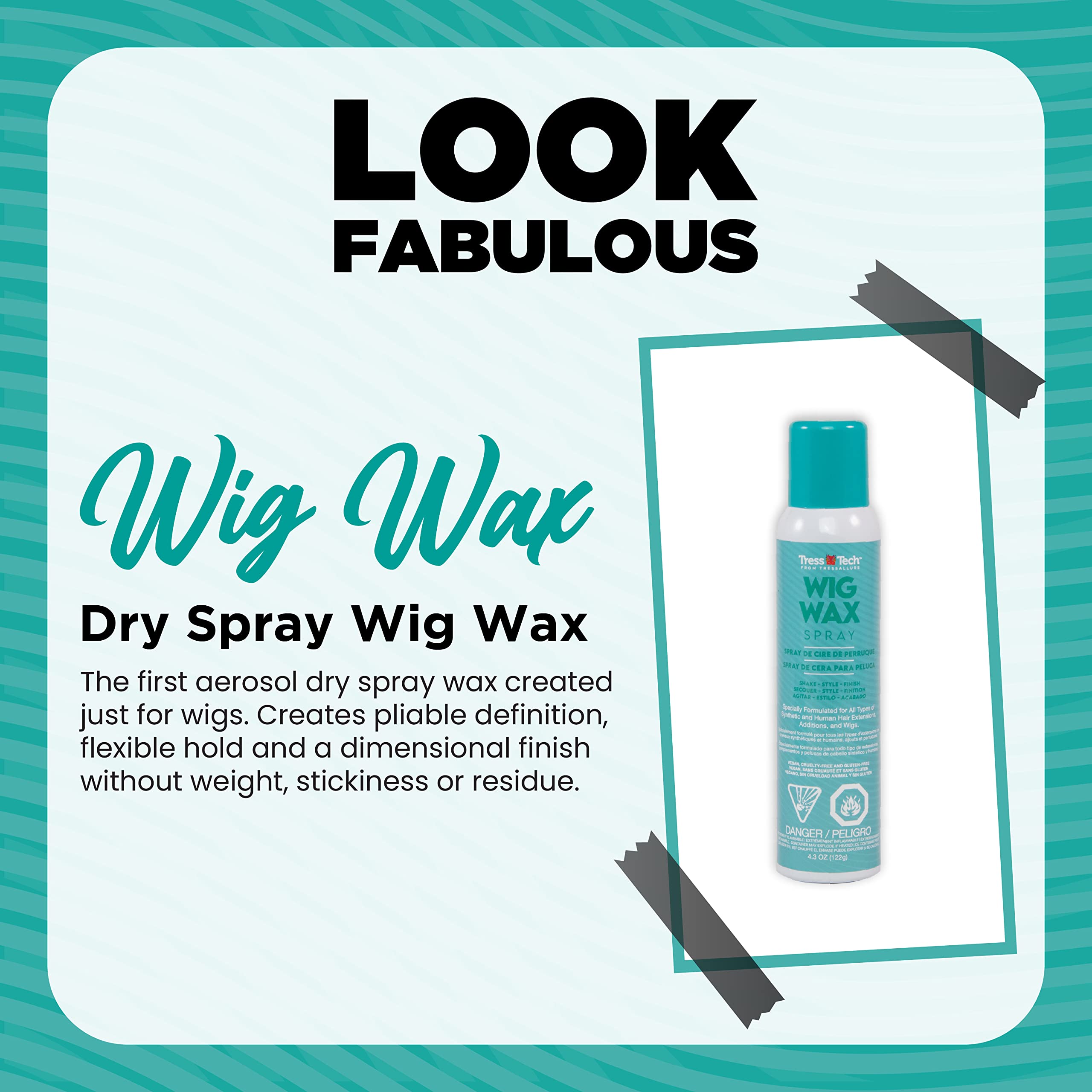 Tressallure TressTech Dry Spray Wig Wax lifts roots for fuller wigs