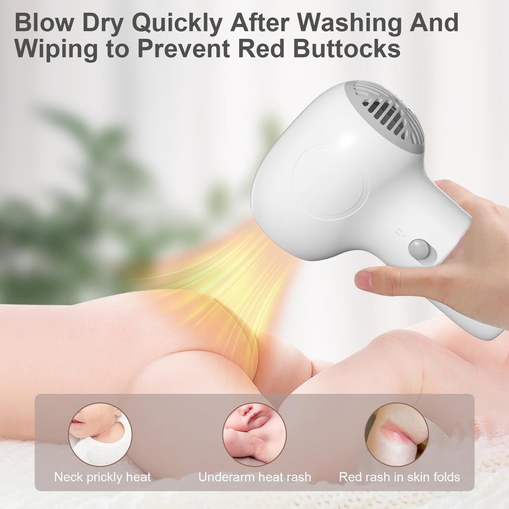 Trewf dryer in use during dressing time for quick, comfortable routine.