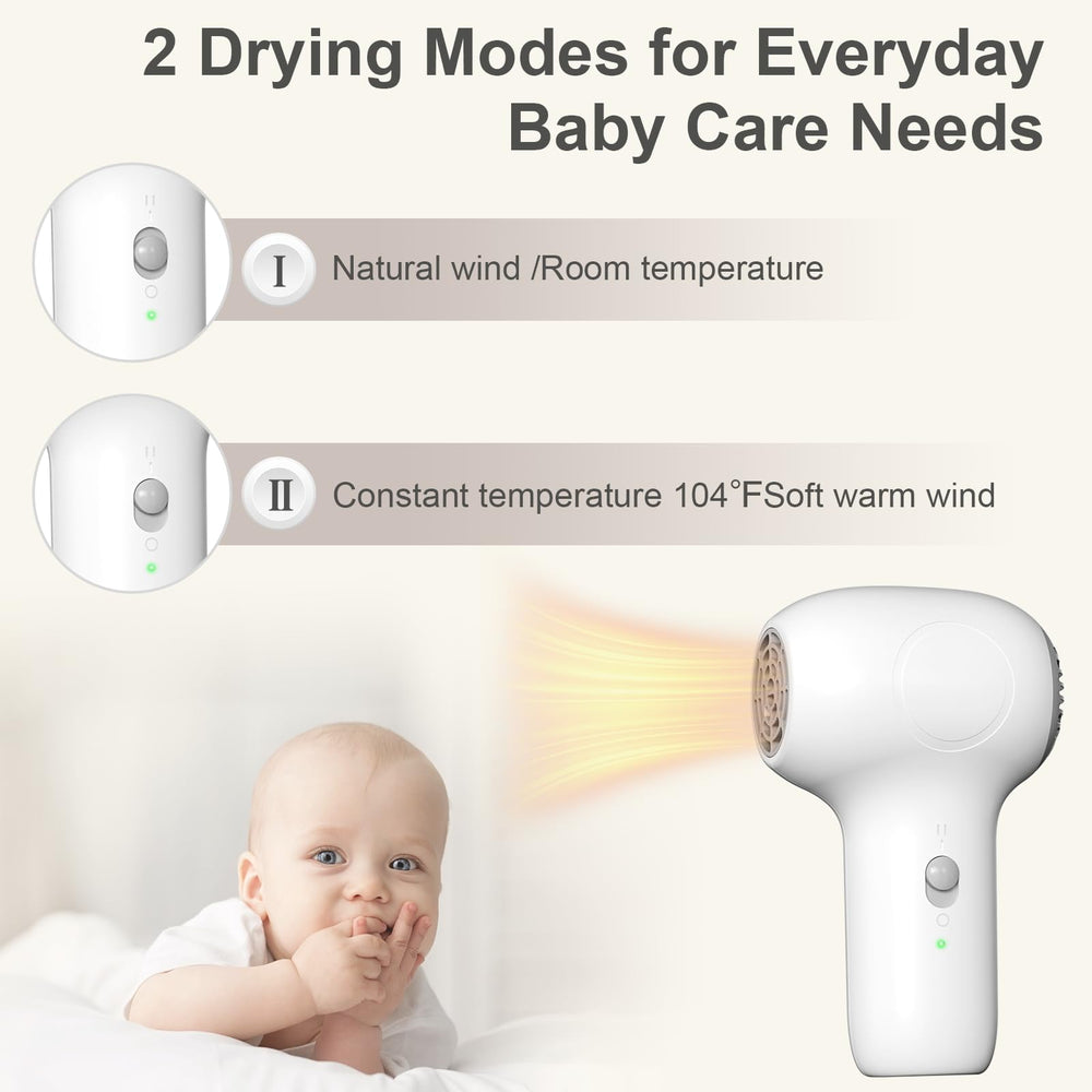 Trewf baby hair dryer showing front mesh protection for safe drying.