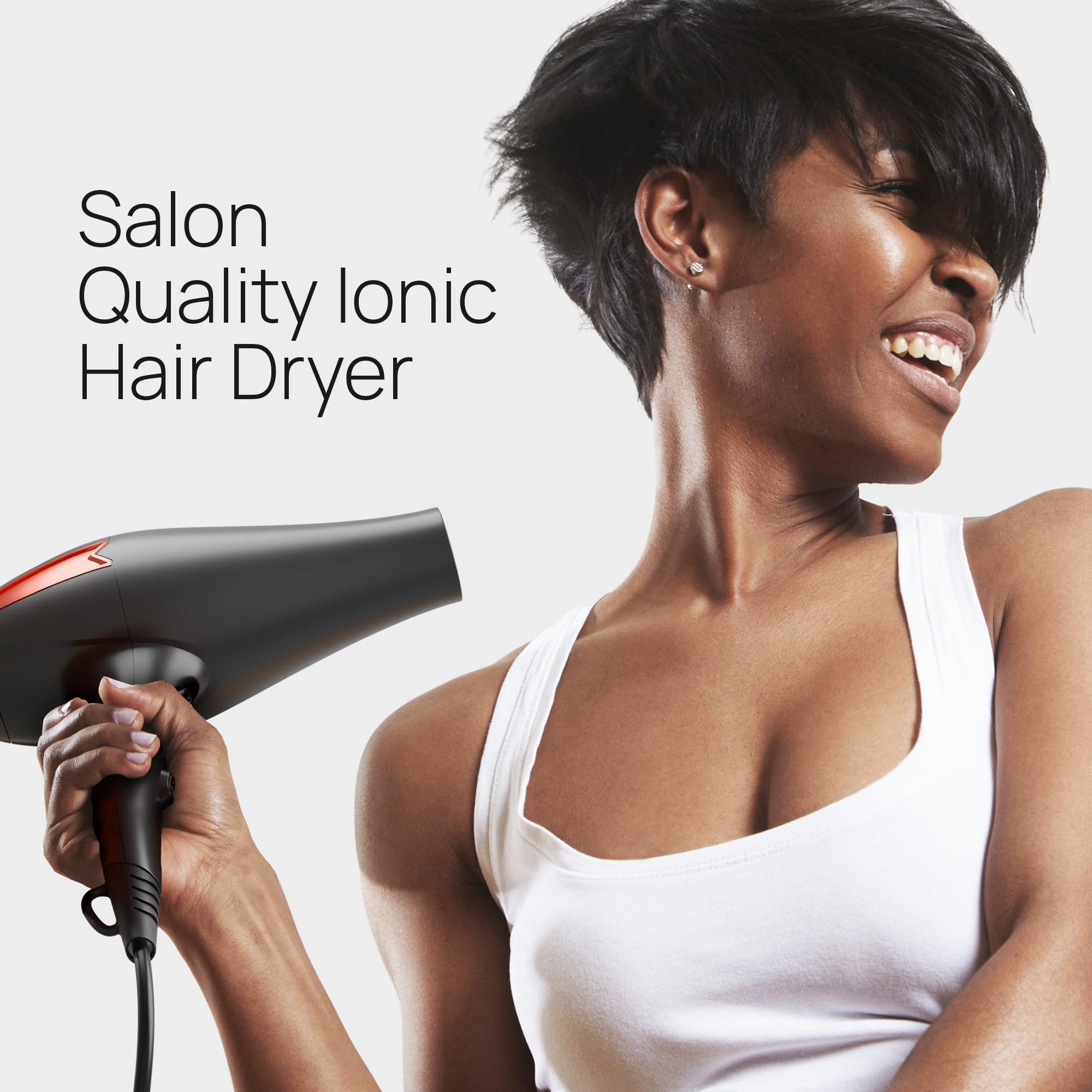TREZORO Hair Dryer with wide nozzle for soft, voluminous styling.