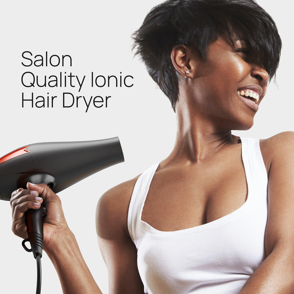 TREZORO Hair Dryer with wide nozzle for soft, voluminous styling.