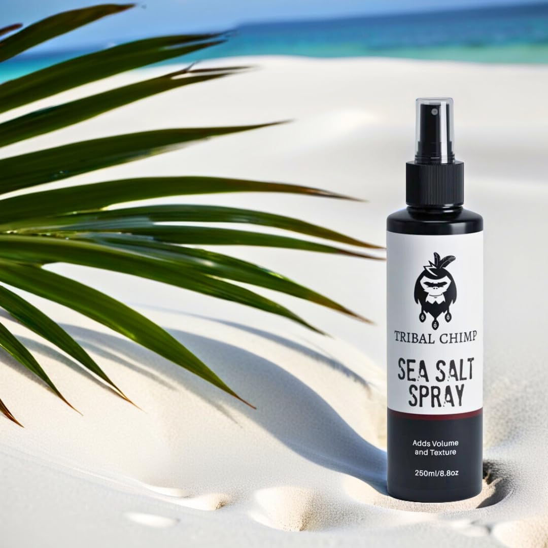 Tribal Chimp Spray de Sal Marina: ingredientes naturales para cuidado suave.