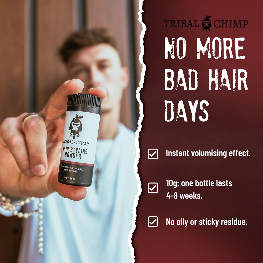 Volumen inmediato en la raíz con Tribal Chimp, ideal para cabello fino.