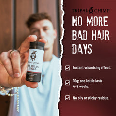Volumen inmediato en la raíz con Tribal Chimp, ideal para cabello fino.