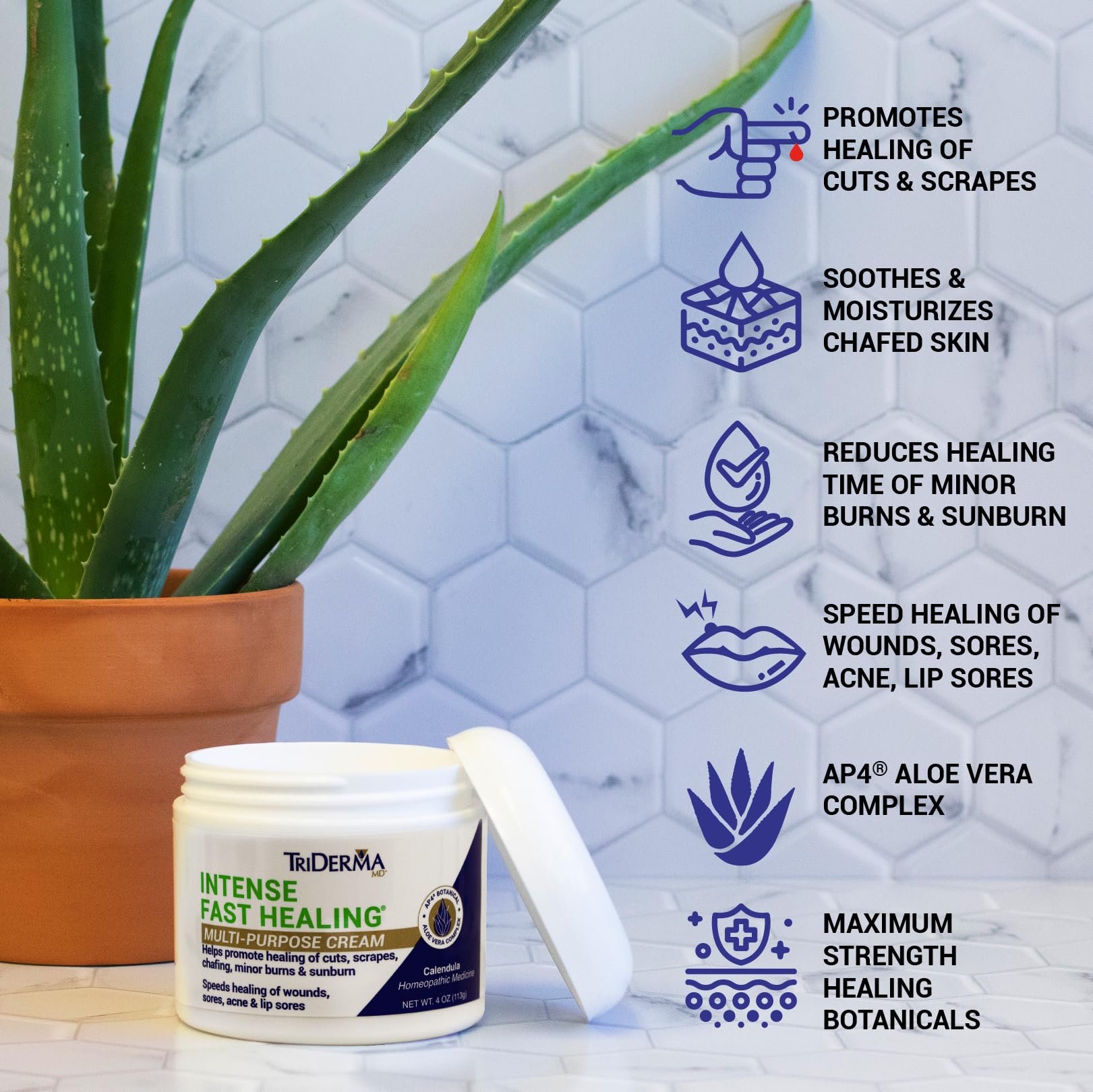 TriDerma Crema Curación Intensa se aplica fácilmente con la palma.