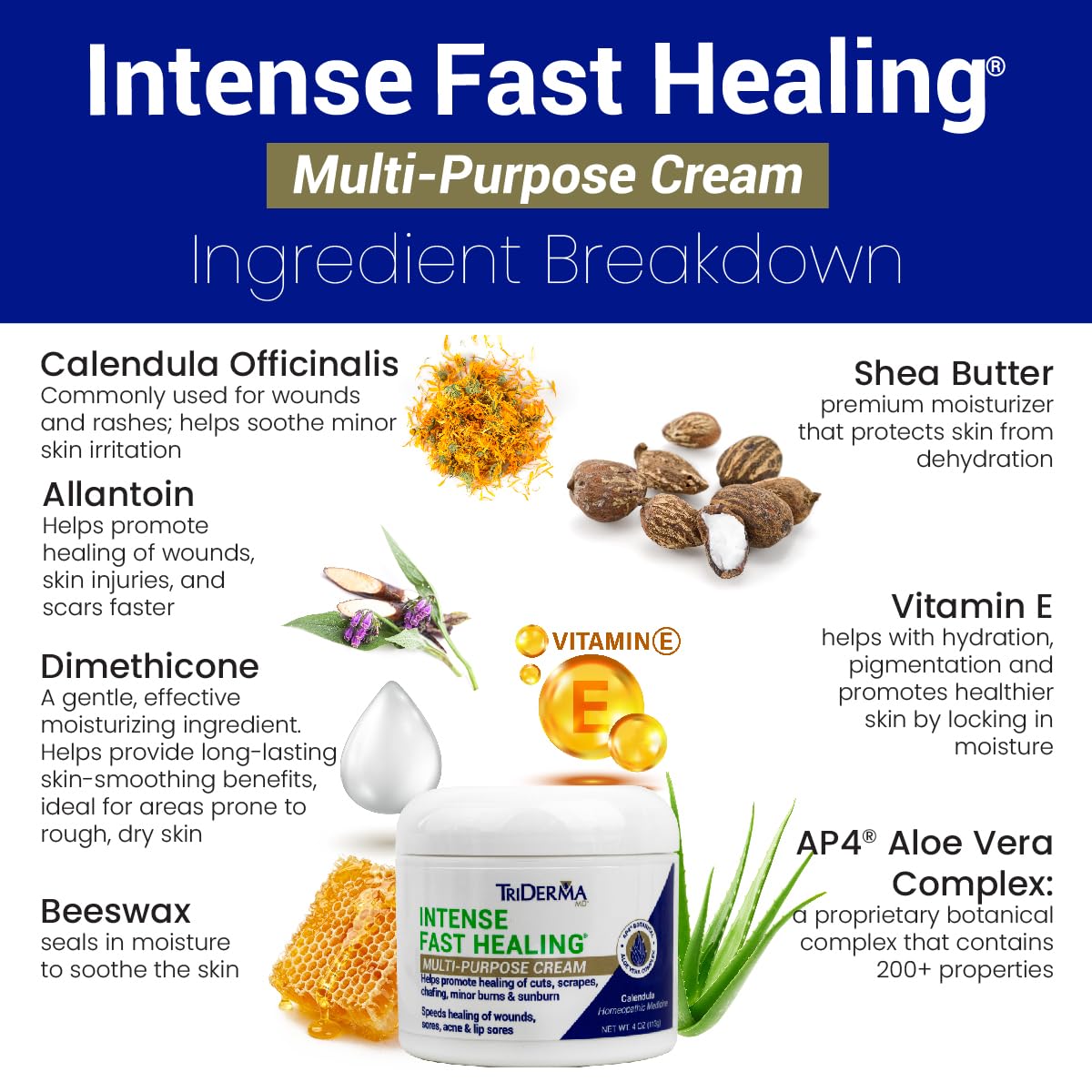 TriDerma Crema Curación Intensa ayuda a eritema de pañal en bebé.