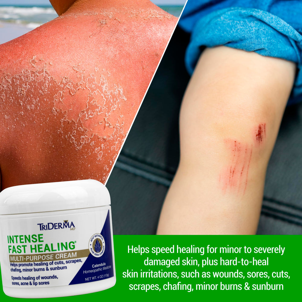 TriDerma Crema Curación Intensa en tarro para aplicación precisa.