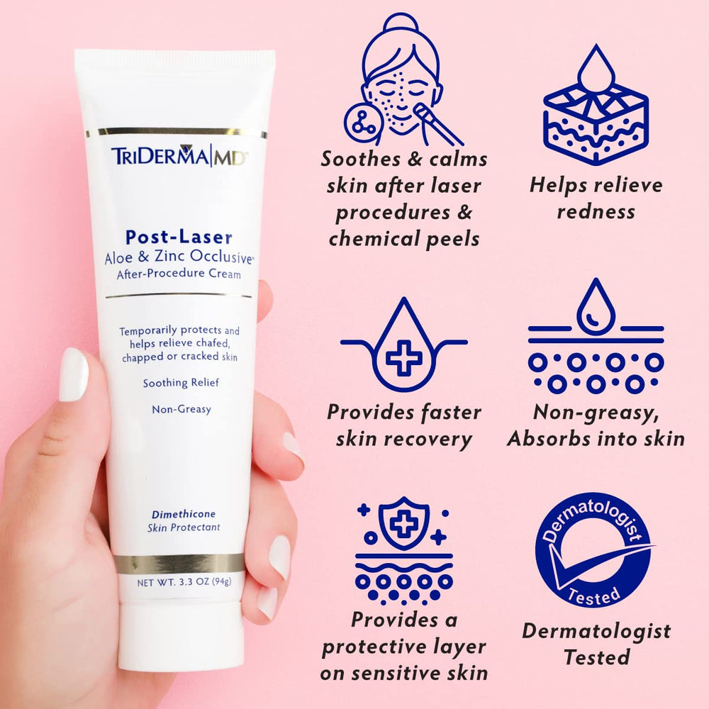 TriDerma packaging image communicates occlusive post-treatment care