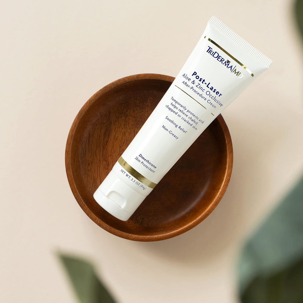 TriDerma cream swatch demonstrates rich moisturizing layer for sensitive skin