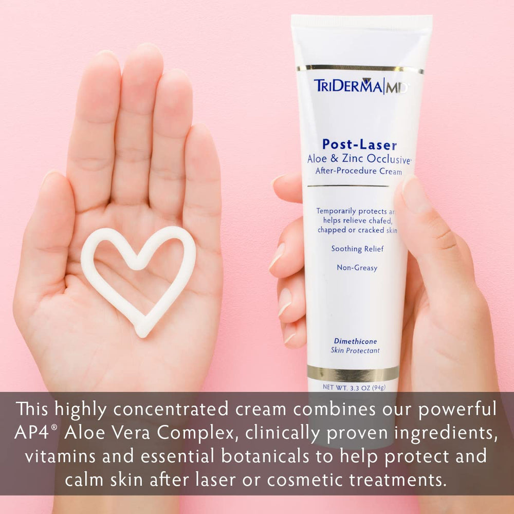 TriDerma post-laser cream texture on skin after treatment
