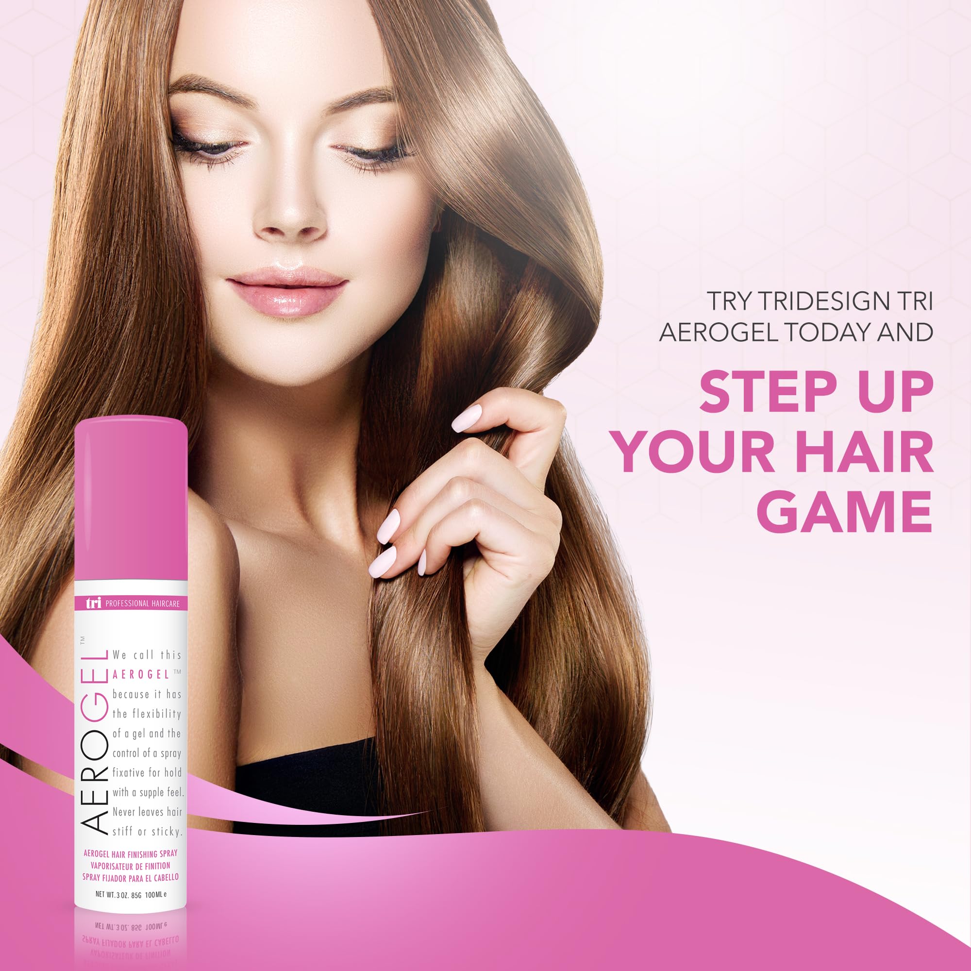 TRIDESIGN Aerogel Hairspray acabado limpio sin residuos grasos