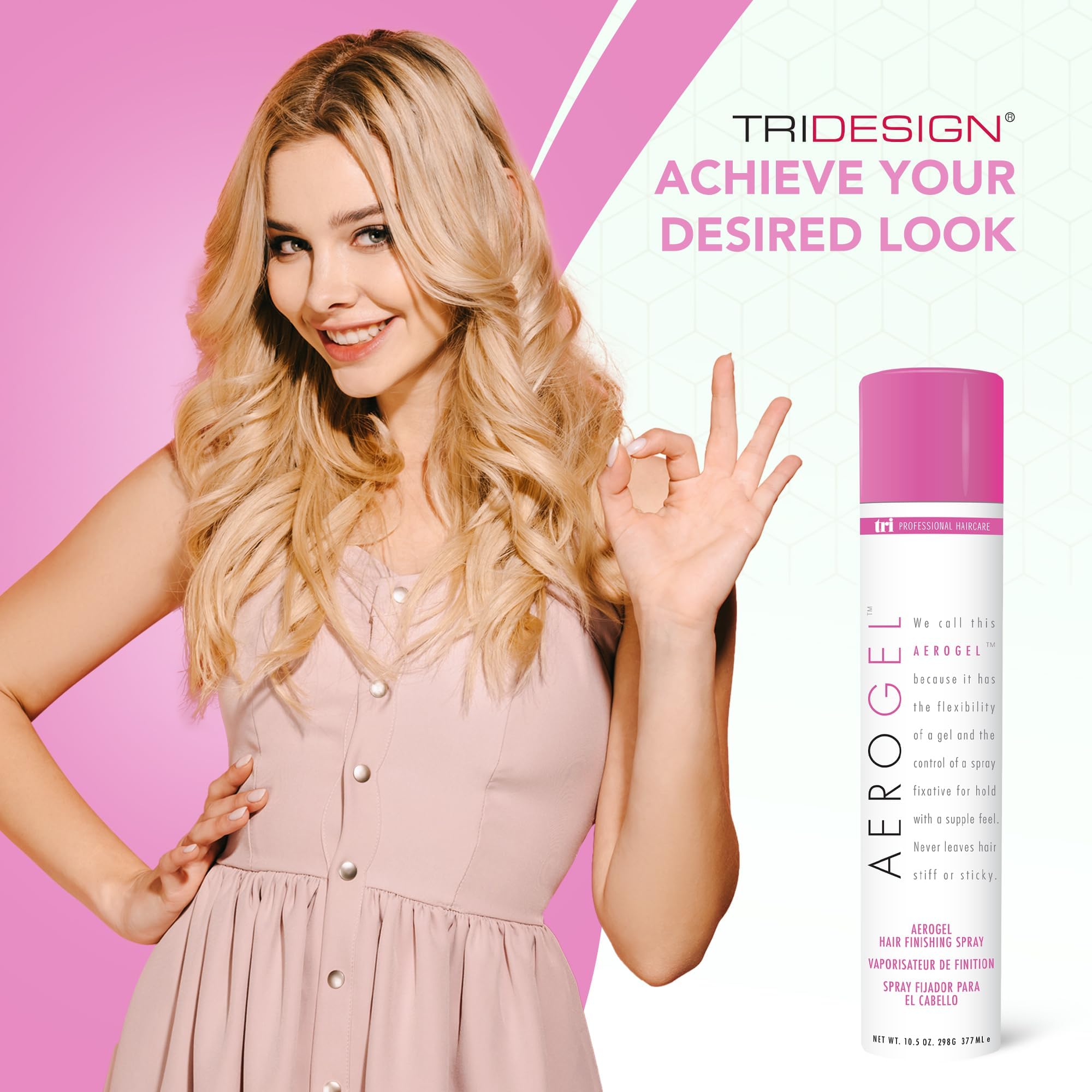 TRIDESIGN Aerogel Hairspray pack of two bottles for value and convenience.
