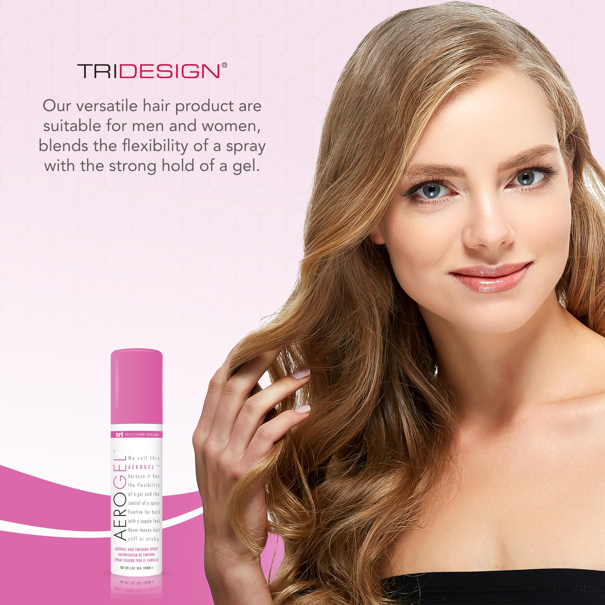 TRIDESIGN Aerogel Hairspray spray compacto para bolso y viaje diario