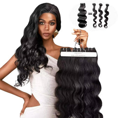 Triippy Body Wave Bundles close-up on Cambodian hair weft for seamless blend.