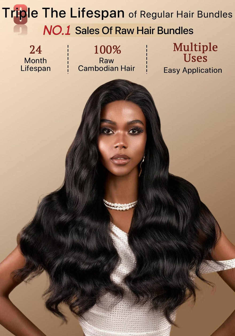 Triippy density close-up reveals thick, luxurious strands for durable style.
