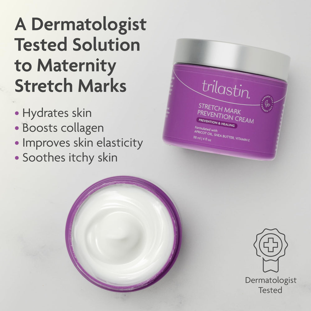 TriLASTIN bottle during application on the abdomen demonstrates smooth absorption.