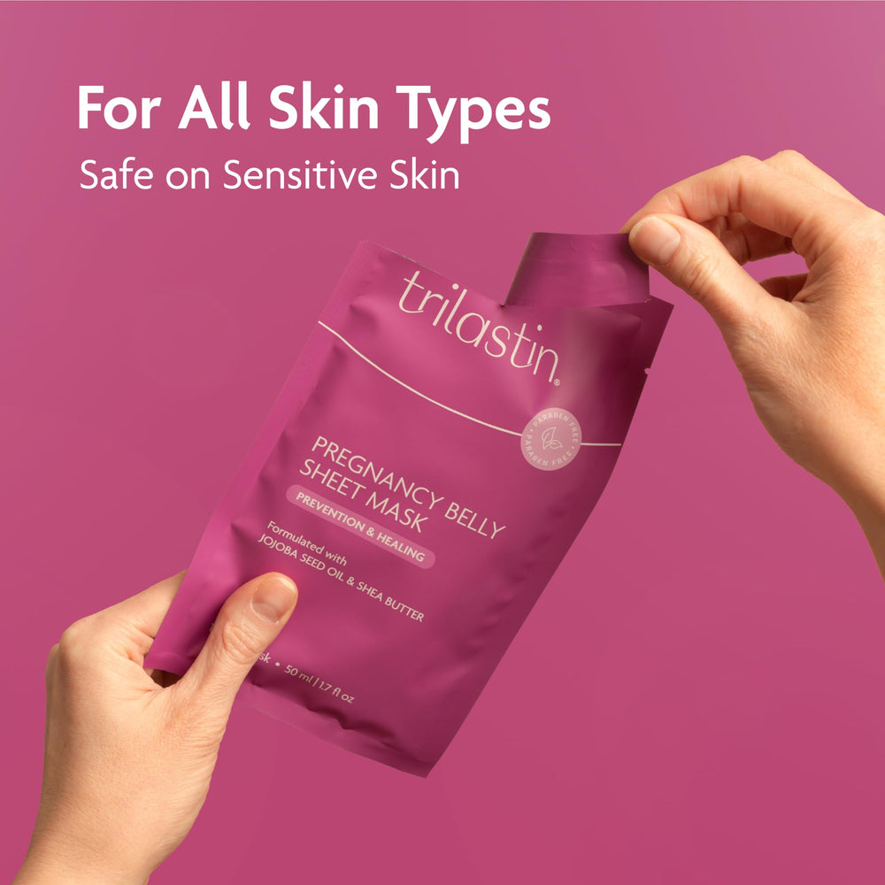 Made in USA TriLASTIN Belly Masks packaging indicates quality