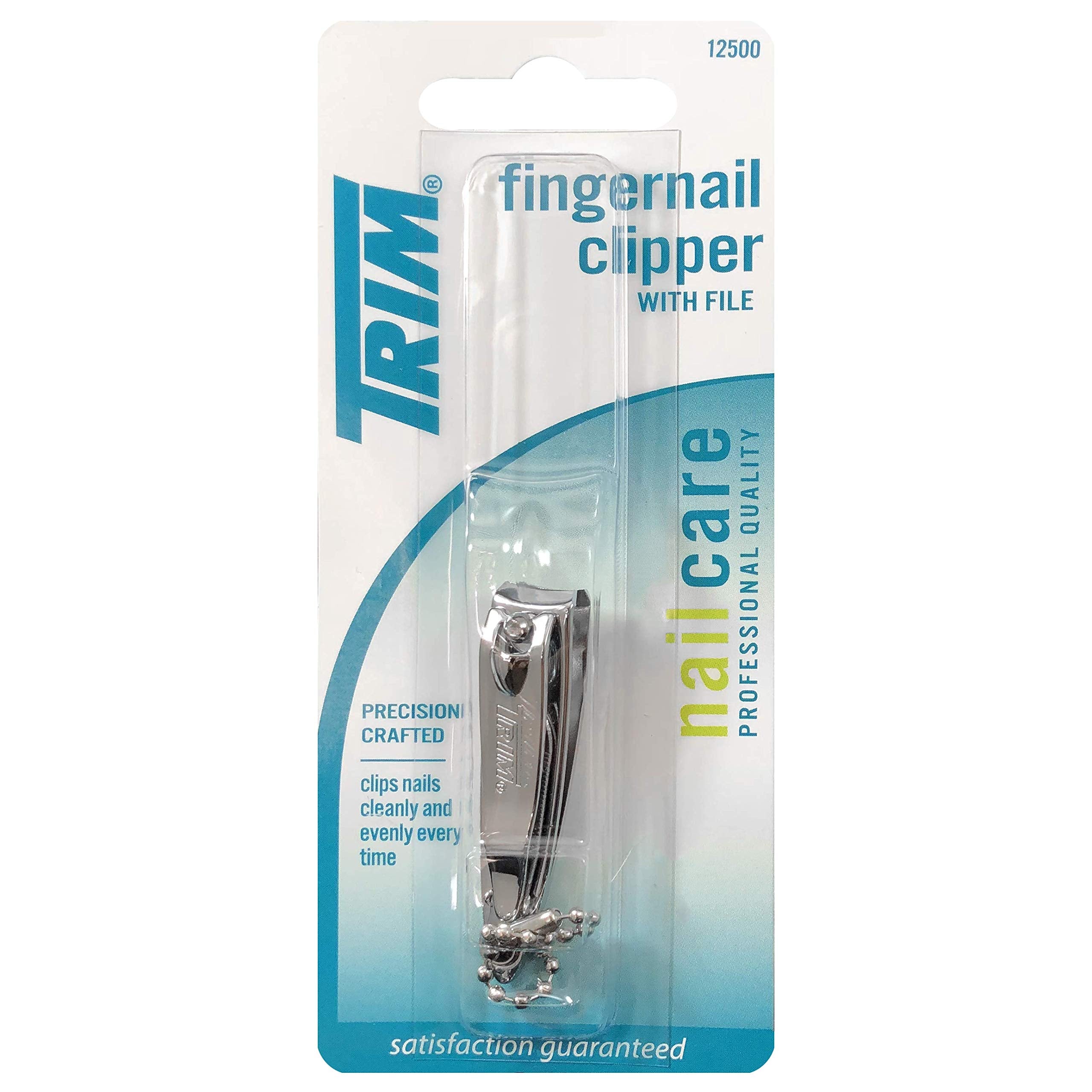 Trim Nailcare clipper with beaded chain ready for easy keychain carry.