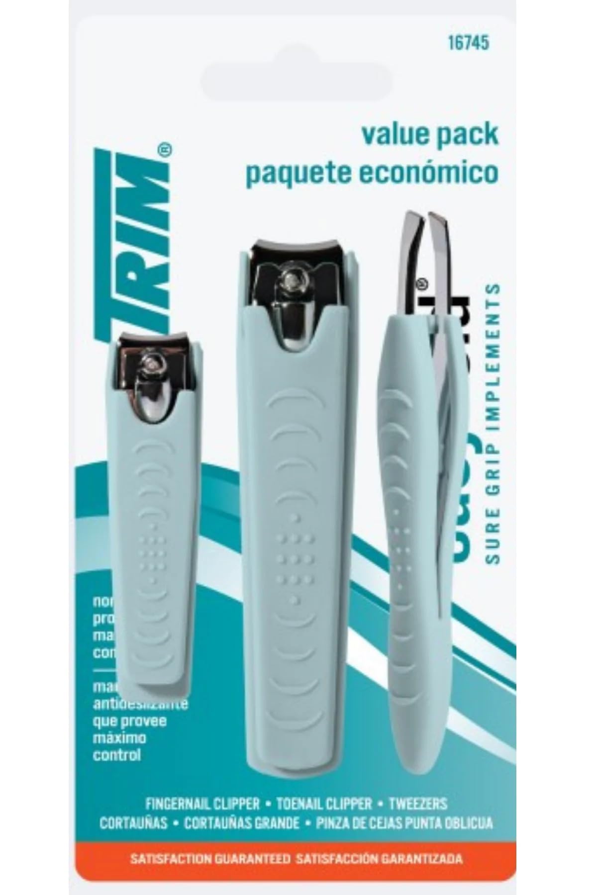Trim toenail and fingernail clippers with slant tip for precise grooming and trim control.