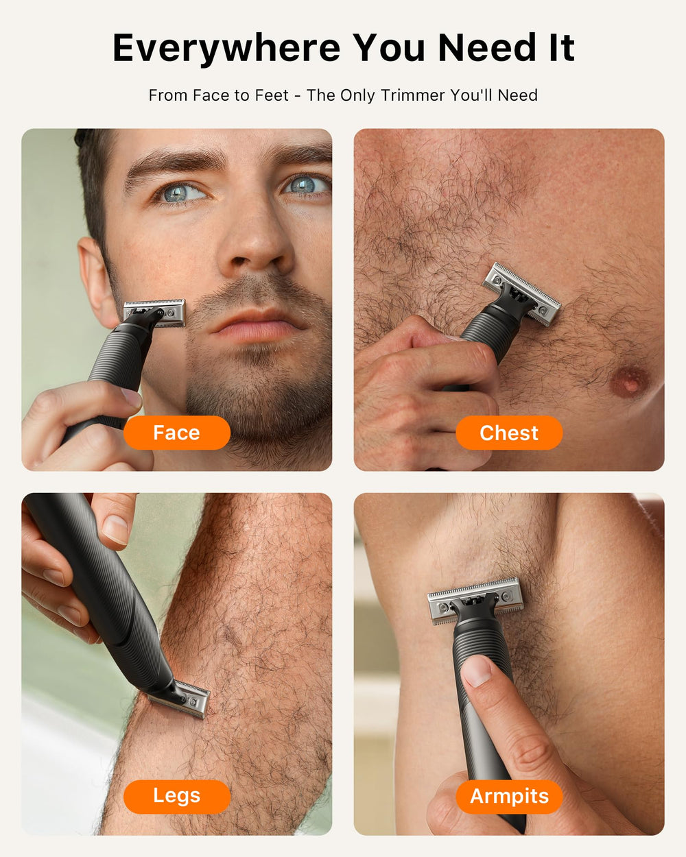 Trimcoo skin protector guard minimizes nicks during sensitive areas.