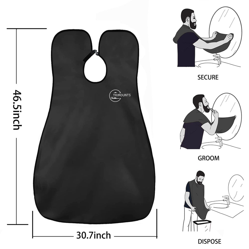 Trimounts beard bib curved mesh pocket catches trimmed hairs